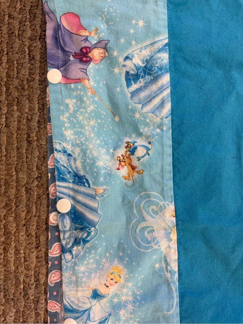 Disney Cinderella Toddler Bed Duvet Cover Quilt Cotton flannel Handmade 36x46 - Picture 4 of 13